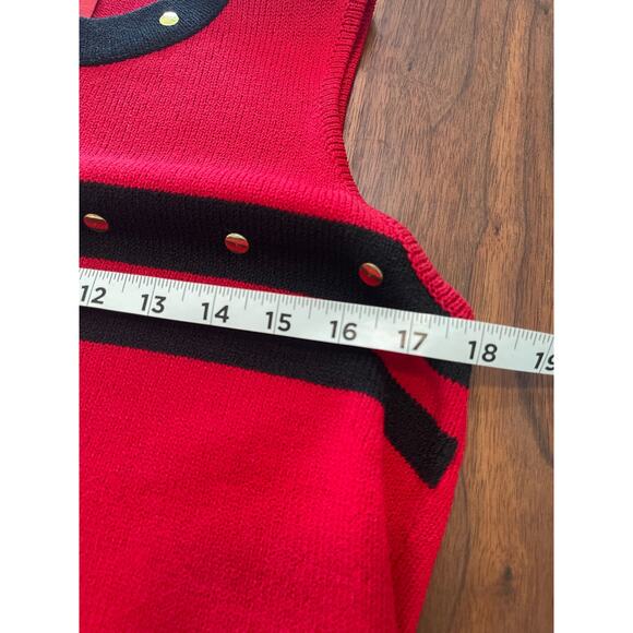 J.S.S knitwear womans jacket suit petite Sm red/black wool blend classic luxury - Picture 12 of 16